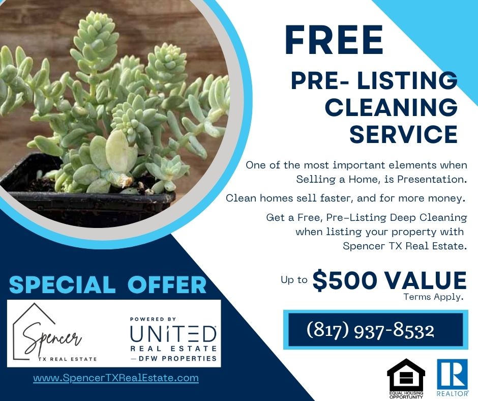 Spencer TX Real Estate | United Real Estate | Ebby Halliday | Coldwell Banker | Keller Williams | JPAR | Best Realtor in North Texas | Best Realtor in Parker County | Best Realtor in Tarrant County | Home Staging | Real Estate Sales | Pre Listing Cleaning